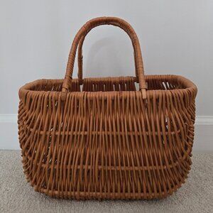 Rattan woven wicker basket purse